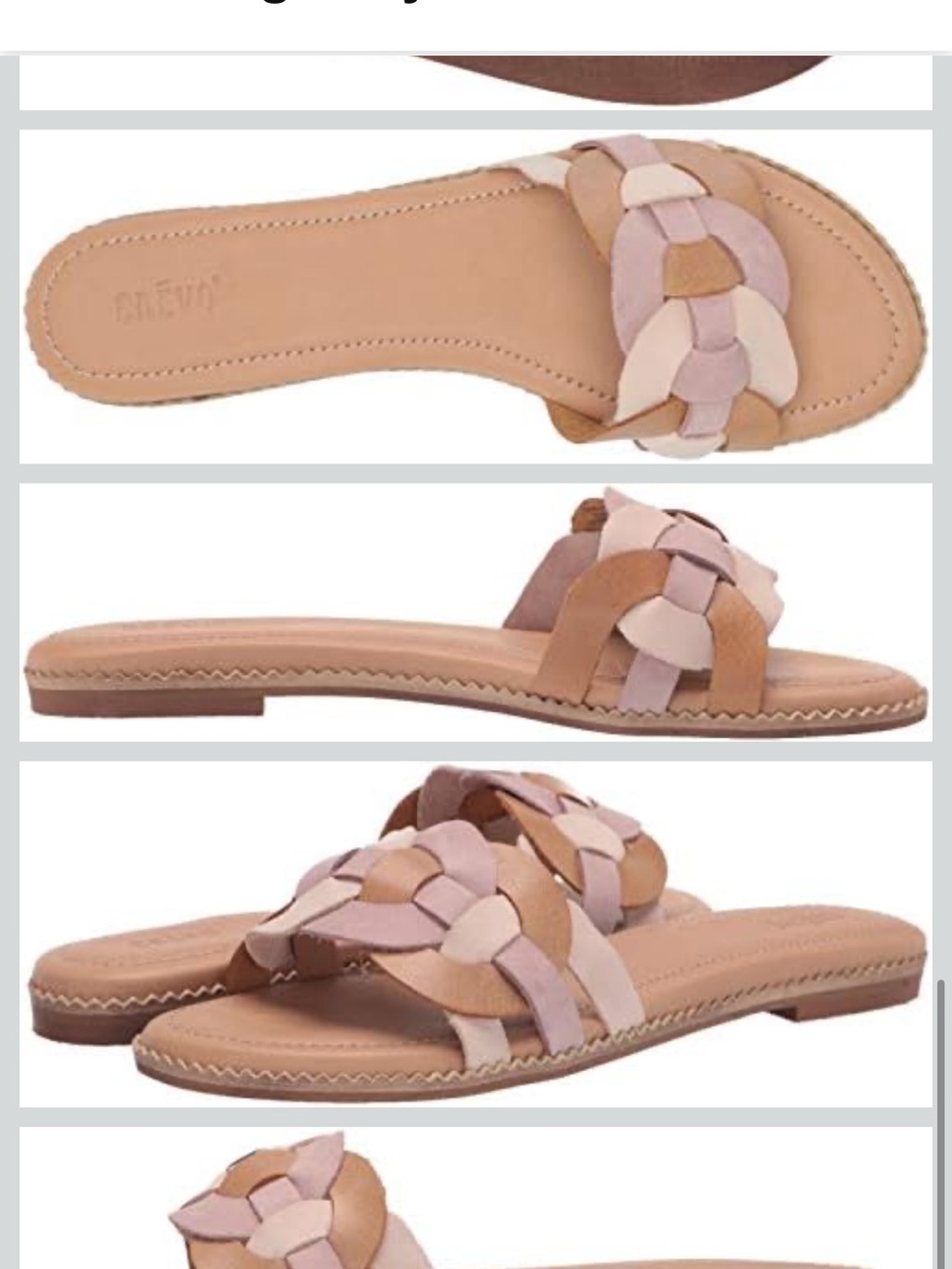 Crevo Braided Slide Sandals in Blush Pink & Tan
